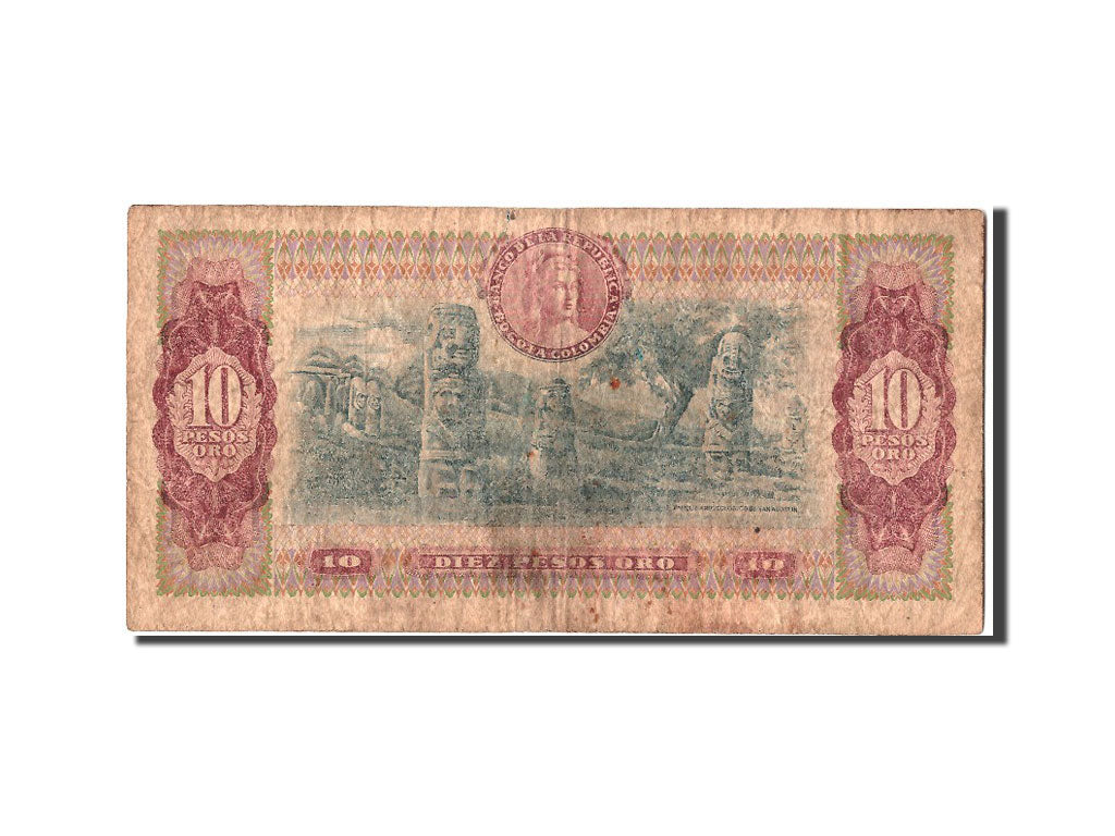 Billet, Colombie, 10 Pesos Oro, 1979, 1979-08-07, TB