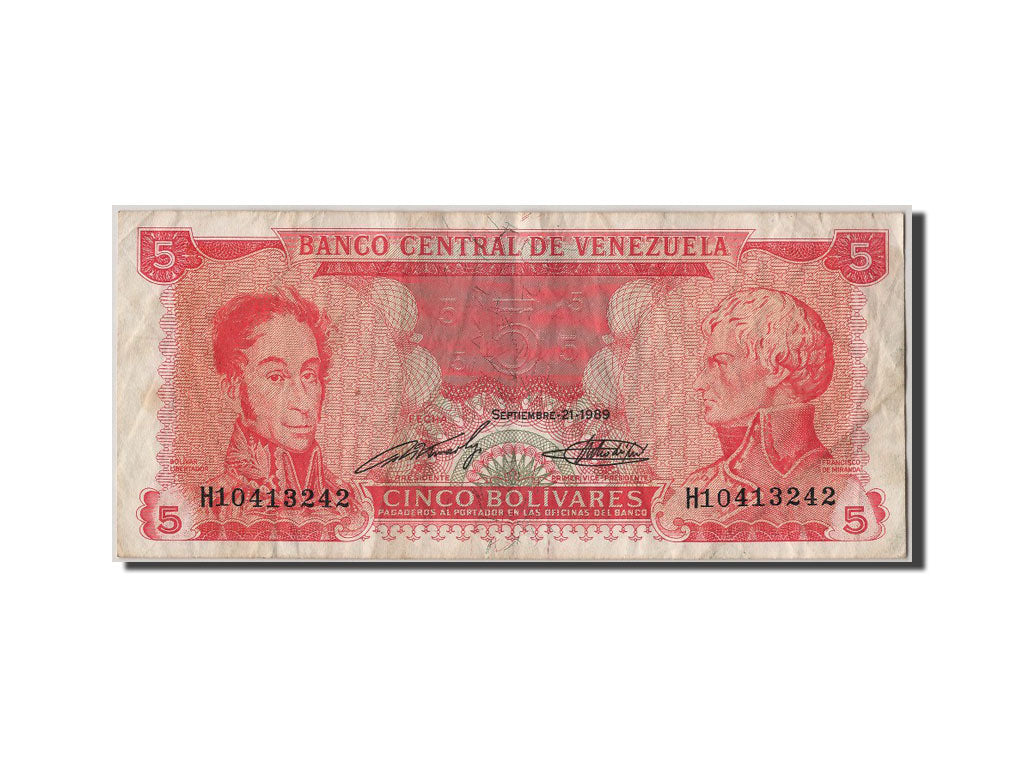 Geldschein, Venezuela, 5 Bolivares, 1989, 1989-09-21, SS