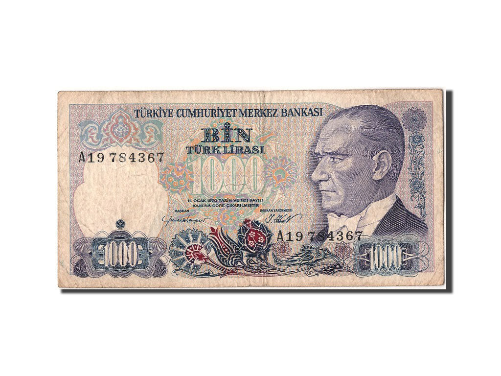 Billete, 1000 Lira, Turquía, BC+