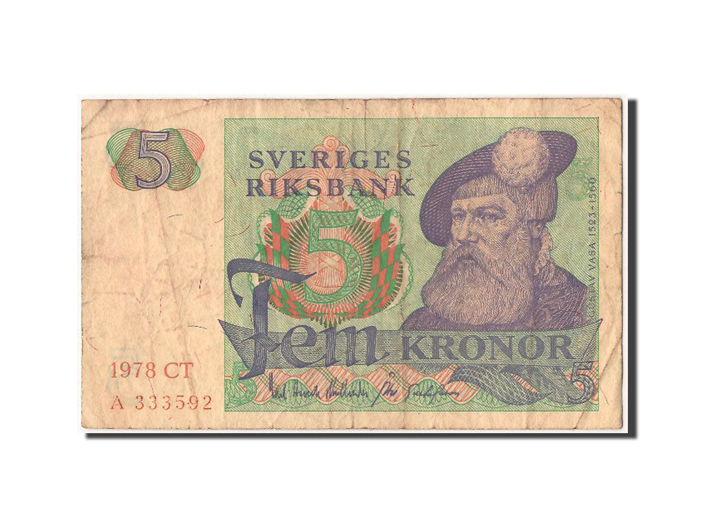 Banconote, Svezia, 5 Kronor, 1978, BB
