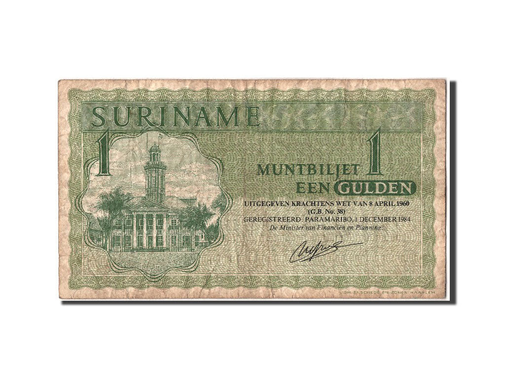 Banknot, Suriname, 1 Gulden, 1984, 1984-12-01, VF(20-25)