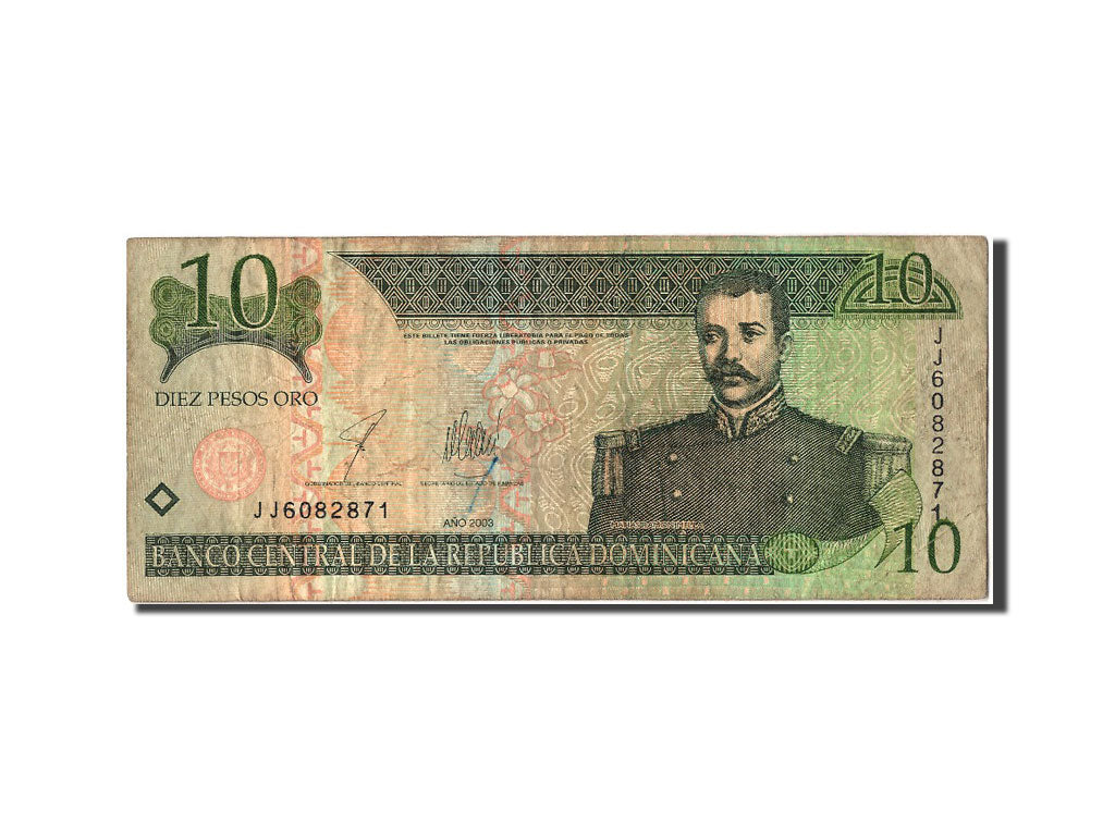 Banconote, Repubblica domenicana, 10 Pesos Oro, 2003, BB