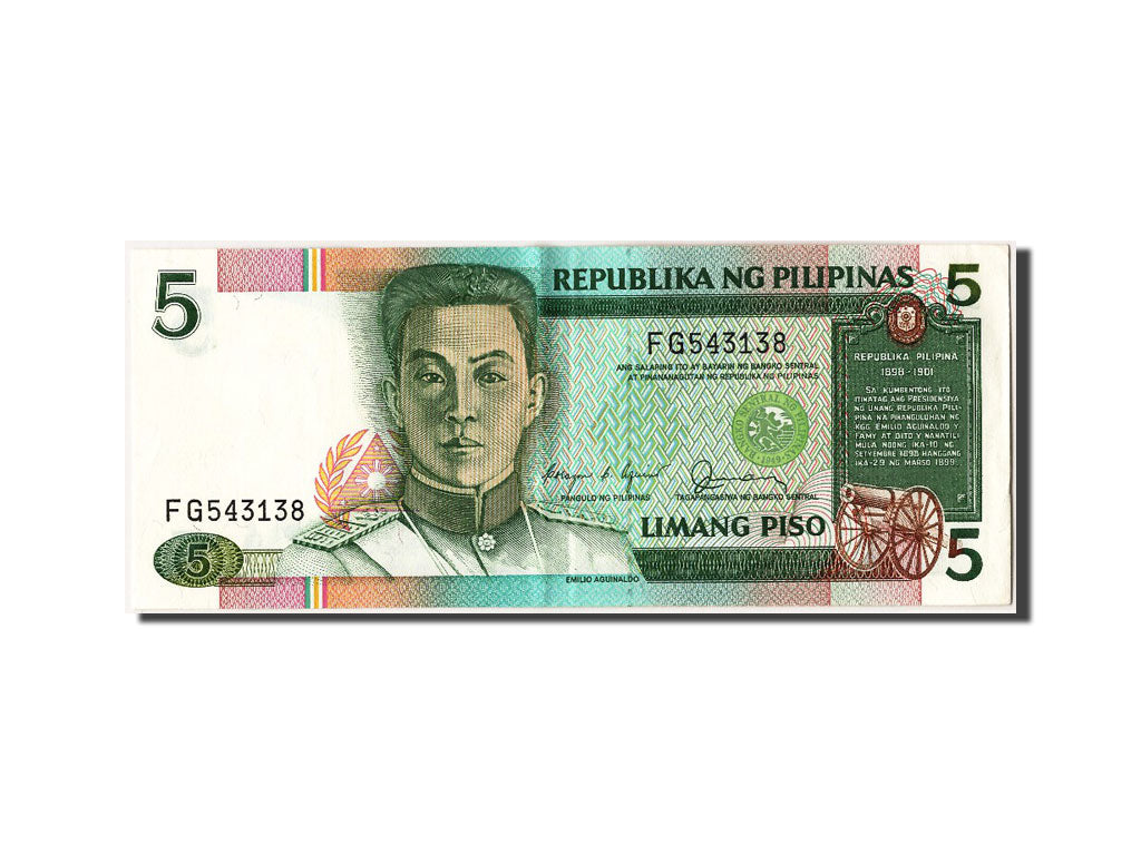 Banknote, Philippines, 5 Piso, AU(55-58)