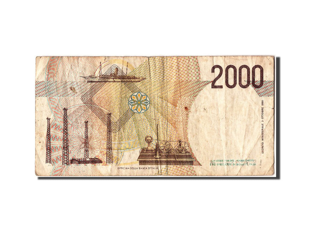 Geldschein, Italien, 2000 Lire, 1990, 1990-10-03, S+