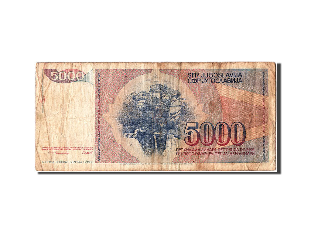 Banconote, Iugoslavia, 5000 Dinara, 1985, 1985-05-01, MB
