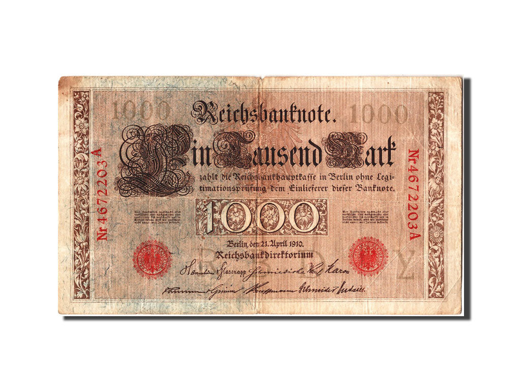 Banconote, Germania, 1000 Mark, 1910, 1910-04-21, MB
