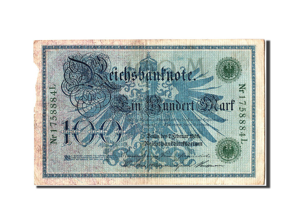 Geldschein, Deutschland, 100 Mark, 1908, 1908-02-07, SGE+