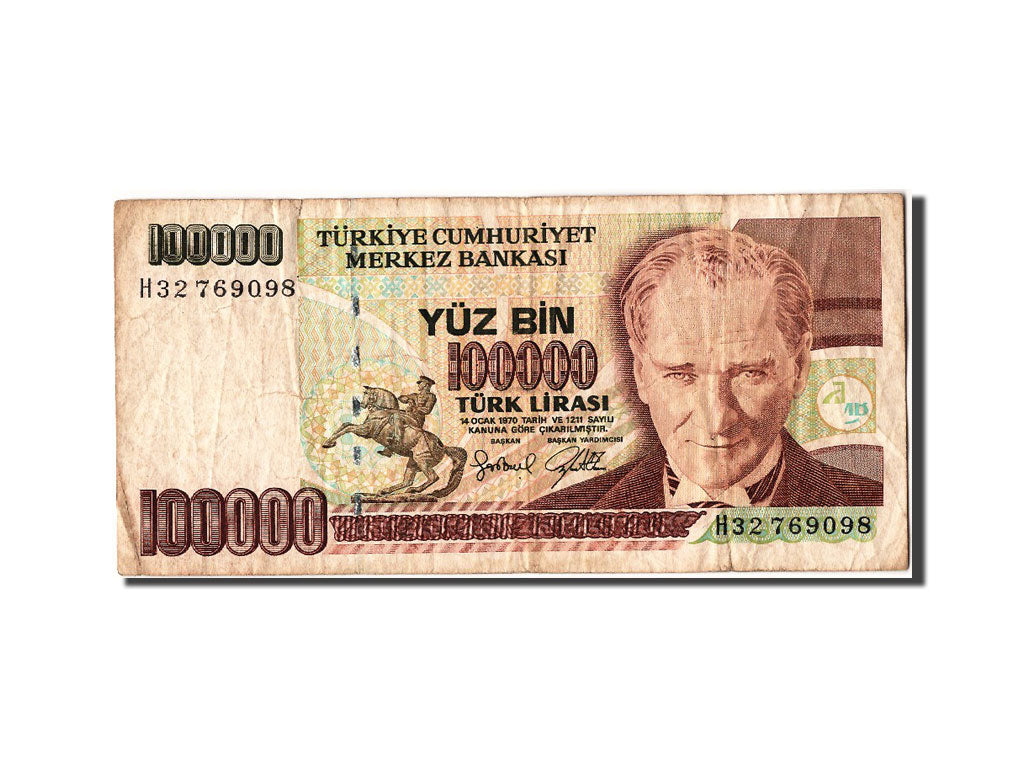 Banconote, Turchia, 100,000 Lira, 1970, MB