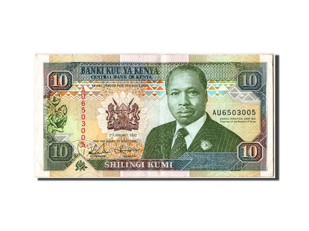 Billet, Kenya, 10 Shillings, 1992, 1992-01-02, TTB+