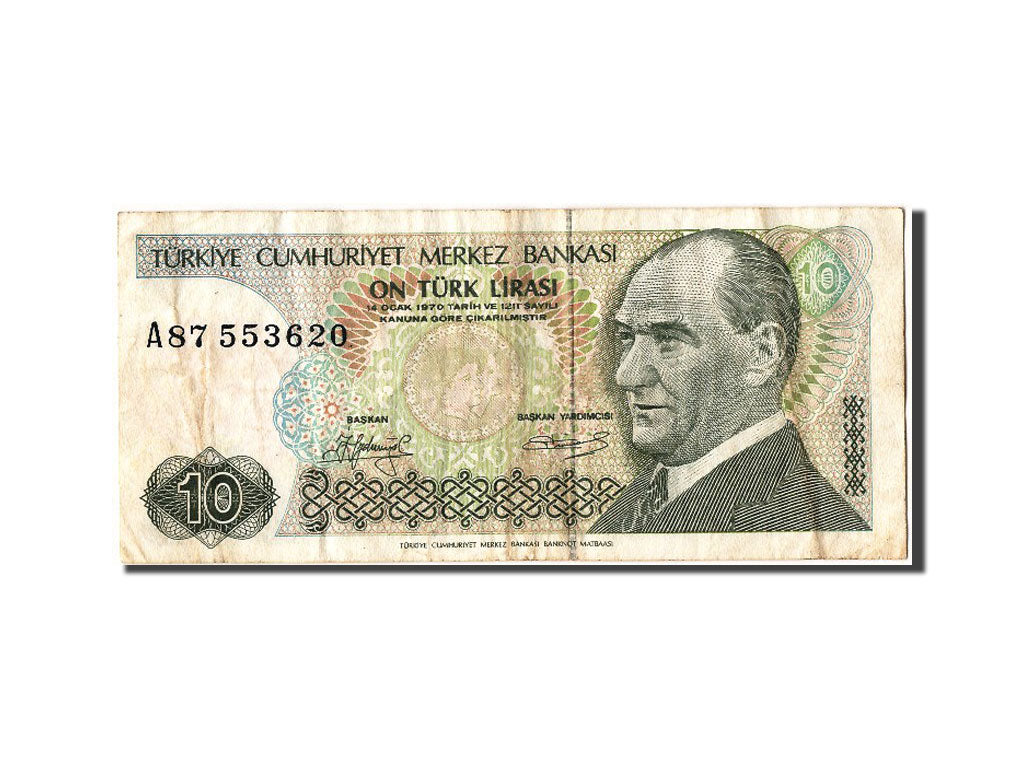 Billet, Turquie, 10 Lira, TB+
