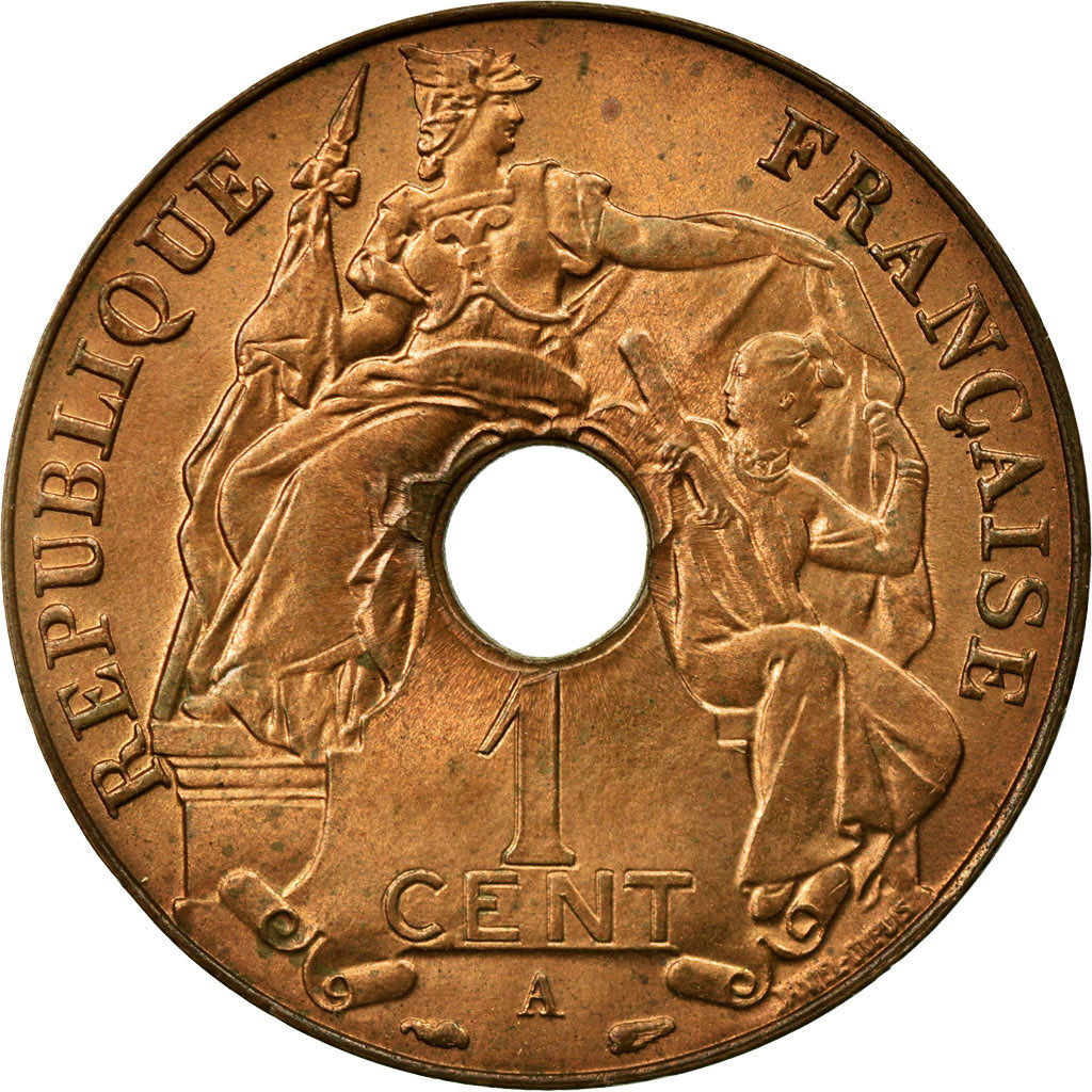 Coin, French Indochina, Cent, 1938, Paris, MS(60-62), Bronze, Lecompte:99