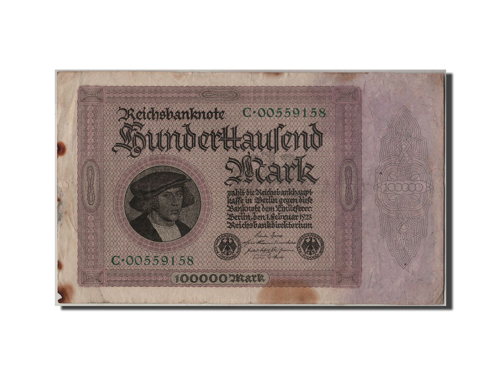 Billete, 100,000 Mark, 1923, Alemania, 1923-02-01, RC+