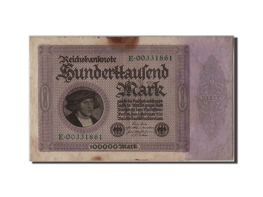 Billete, 100,000 Mark, 1923, Alemania, 1923-02-01, BC