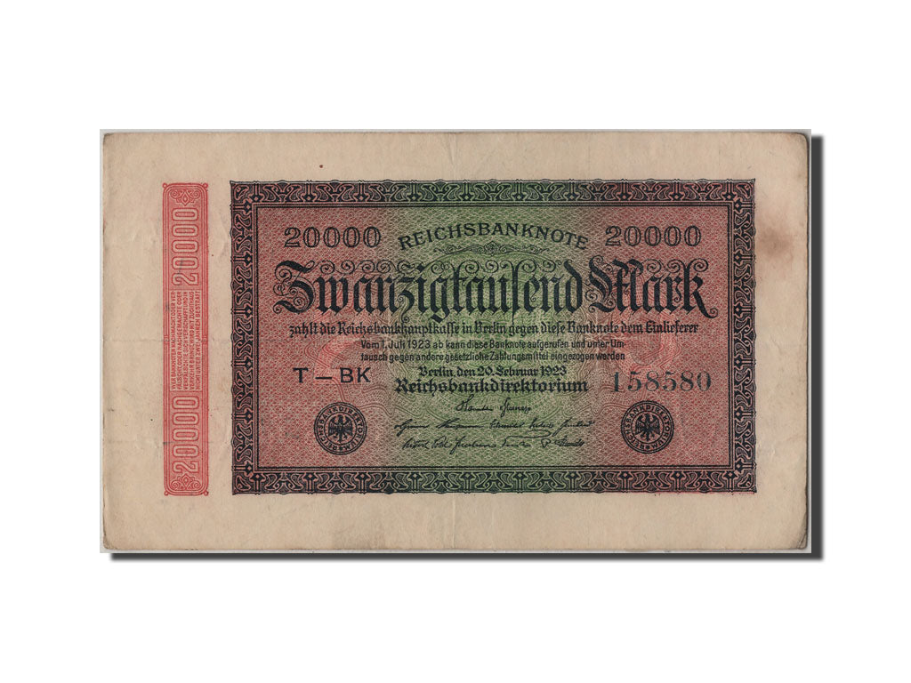 Billete, 20,000 Mark, 1923, Alemania, 1923-02-20, MBC