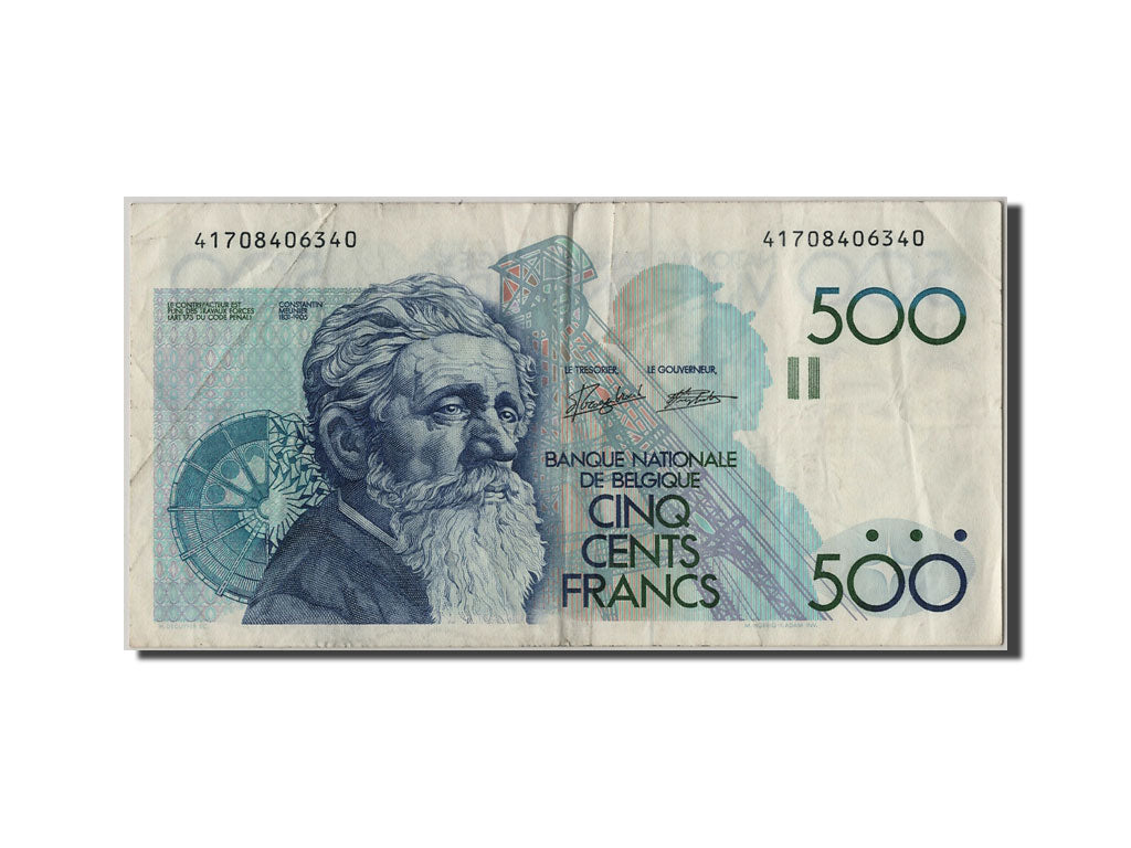 Banconote, Belgio, 500 Francs, BB