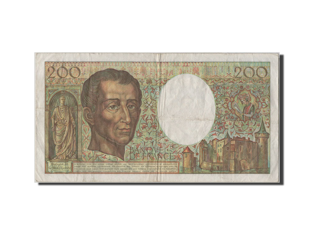 Banknote, France, 200 Francs, 200 F 1981-1994 ''Montesquieu'', 1991, EF(40-45)