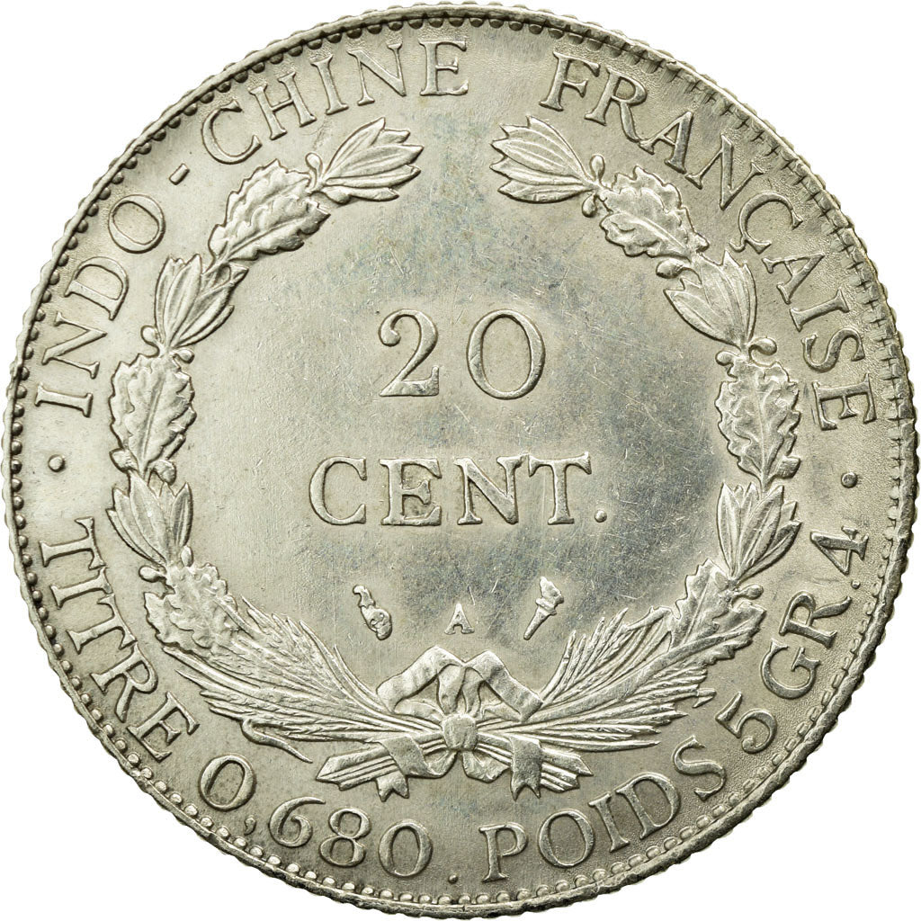 Monnaie, Indochine Française, 20 Cents, 1922, Paris, SUP+, Argent, Lecompte:222