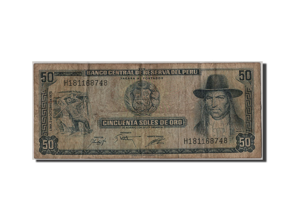 Banknote, Peru, 50 Soles De Oro, 1975, 1975-08-02, F(12-15)