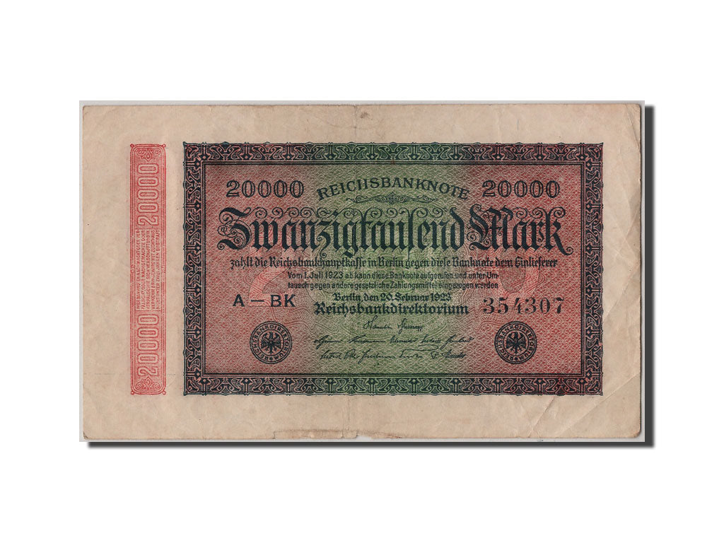 Billet, Allemagne, 20,000 Mark, 1923, 1923-02-20, TB+