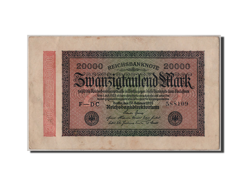 Billete, 20,000 Mark, 1923, Alemania, 1923-02-20, EBC
