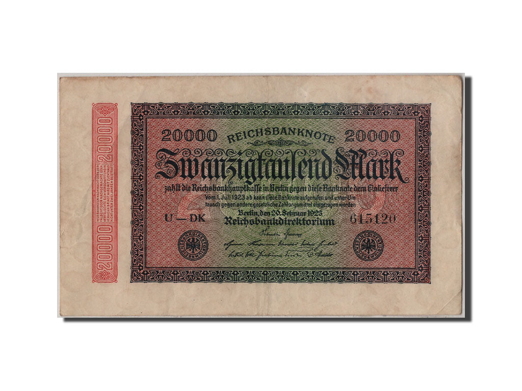 Banconote, Germania, 20,000 Mark, 1923, 1923-02-20, MB+