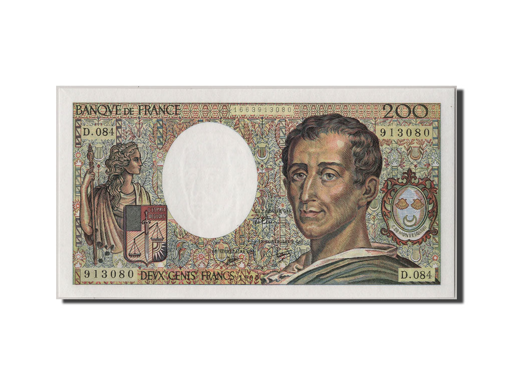 Geldschein, Frankreich, 200 Francs, 200 F 1981-1994 ''Montesquieu'', 1990, UNZ