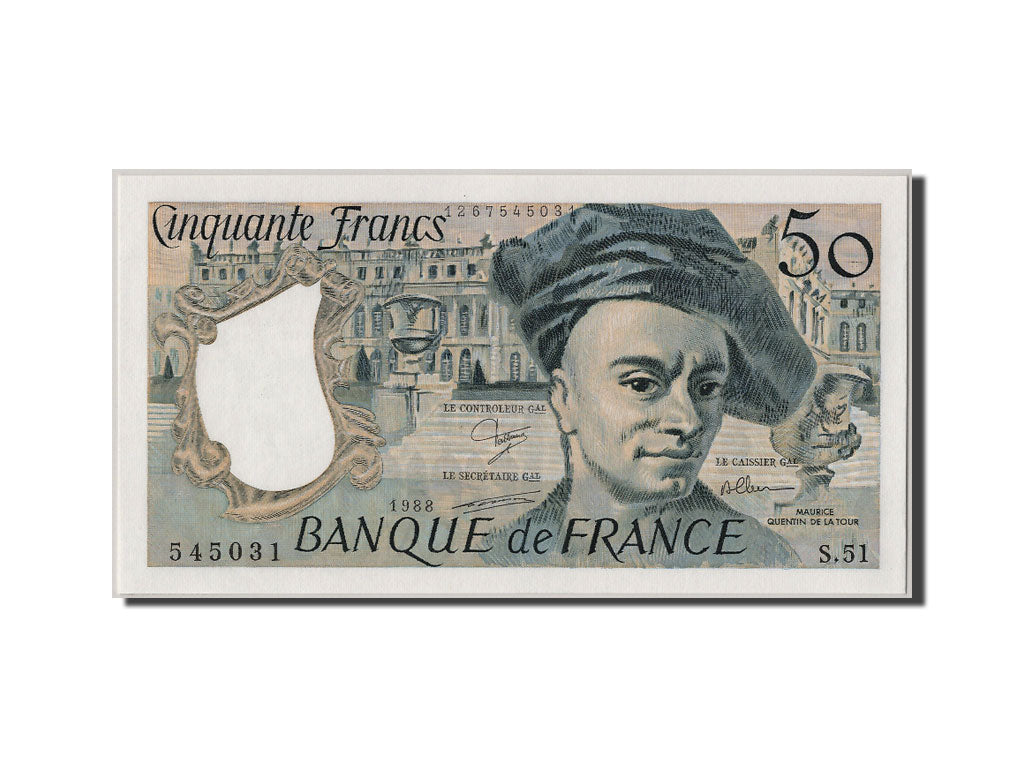 Banknot, Francja, 50 Francs, Quentin de La Tour, 1988, UNC(65-70)