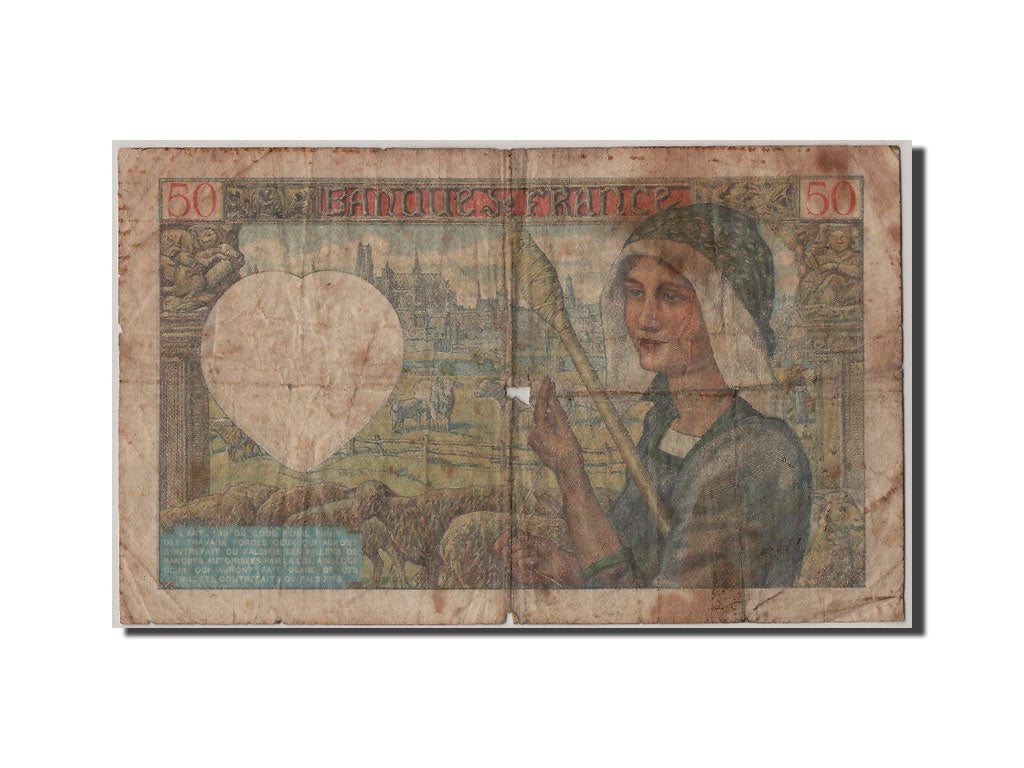 Banknot, Francja, 50 Francs, Jacques Coeur, 1940, 1940-09-26, F(12-15)