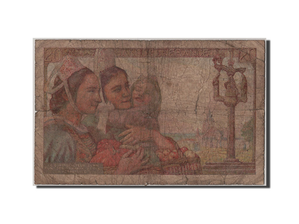 Banknote, France, 20 Francs, 20 F 1942-1950 ''Pêcheur'', 1945, 1945-07-05