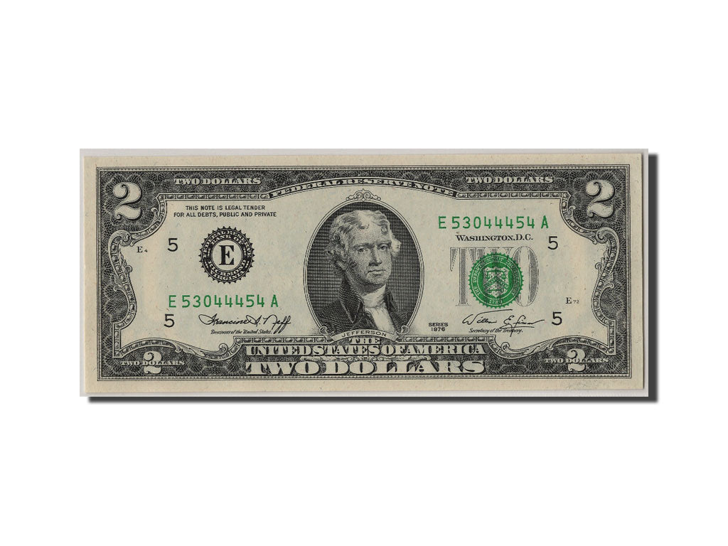 Geldschein, Vereinigte Staaten, Two Dollars, 1976, UNZ