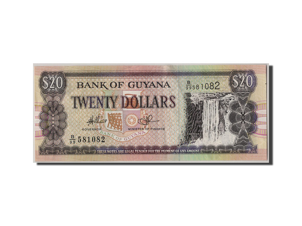 Billete, 20 Dollars, Guyana, MBC+