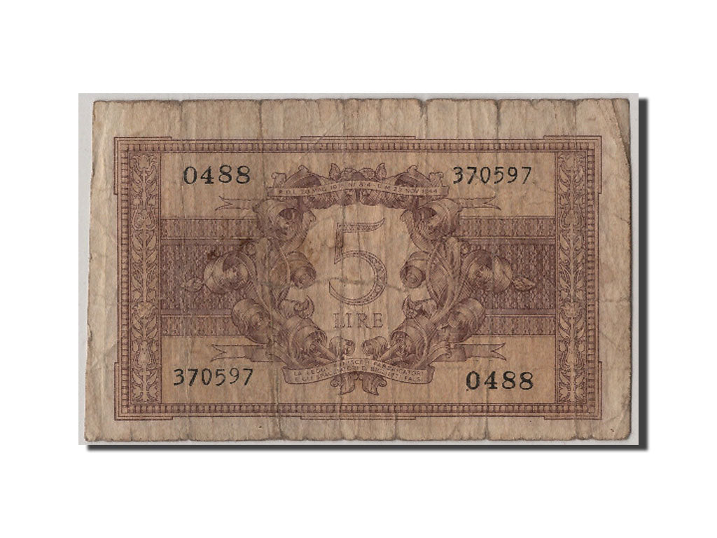 Billete, 5 Lire, 1944, Italia, 1944-11-23, RC+
