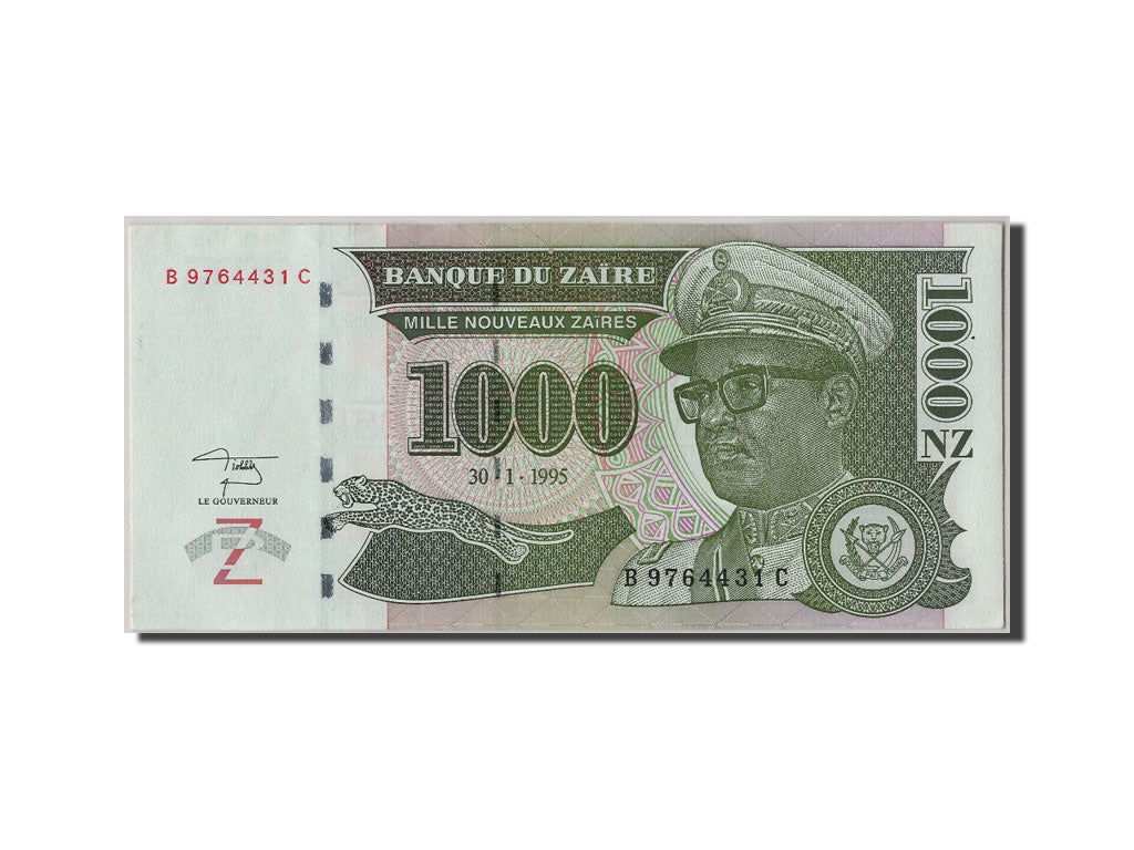 Banknote, Zaire, 1000 Nouveaux Zaïres, 1995, UNC(65-70)