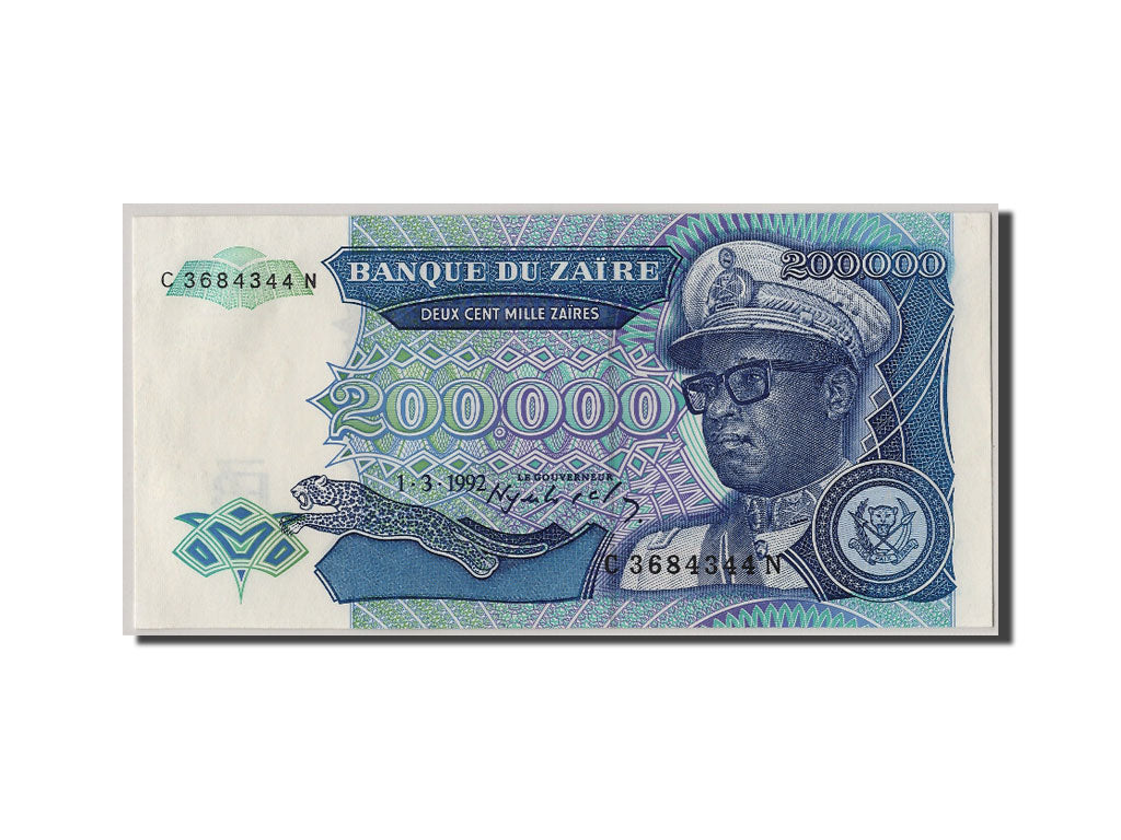 Banknote, Zaire, 200,000 Zaïres, 1992, 1992-03-01, UNC(65-70)