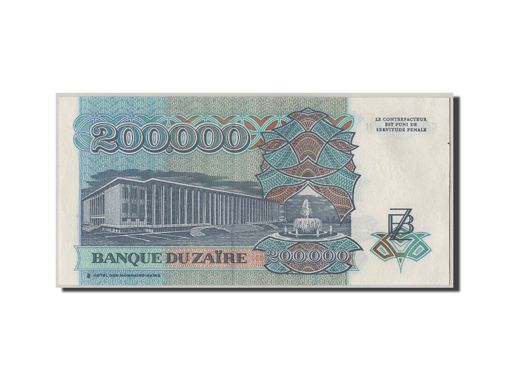 Banknote, Zaire, 200,000 Zaïres, 1992, 1992-03-01, UNC(65-70)