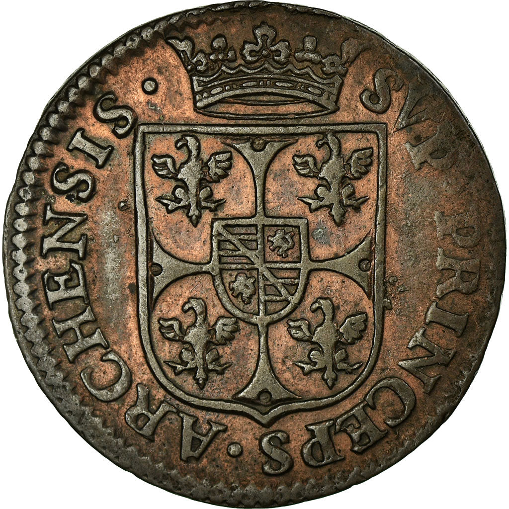 Moneta, STATI FRANCESI, NEVERS & RETHEL, 2 Liard, 1610, Charleville, BB+, Rame