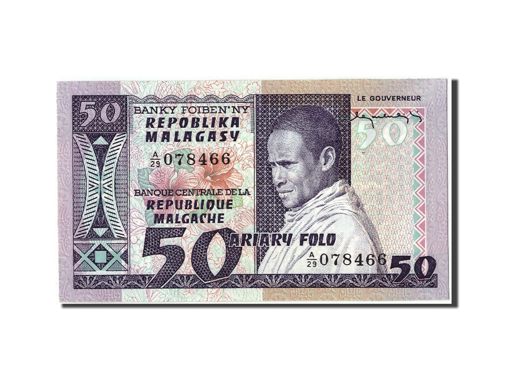 Billete, 50 Francs = 10 Ariary, Madagascar, UNC