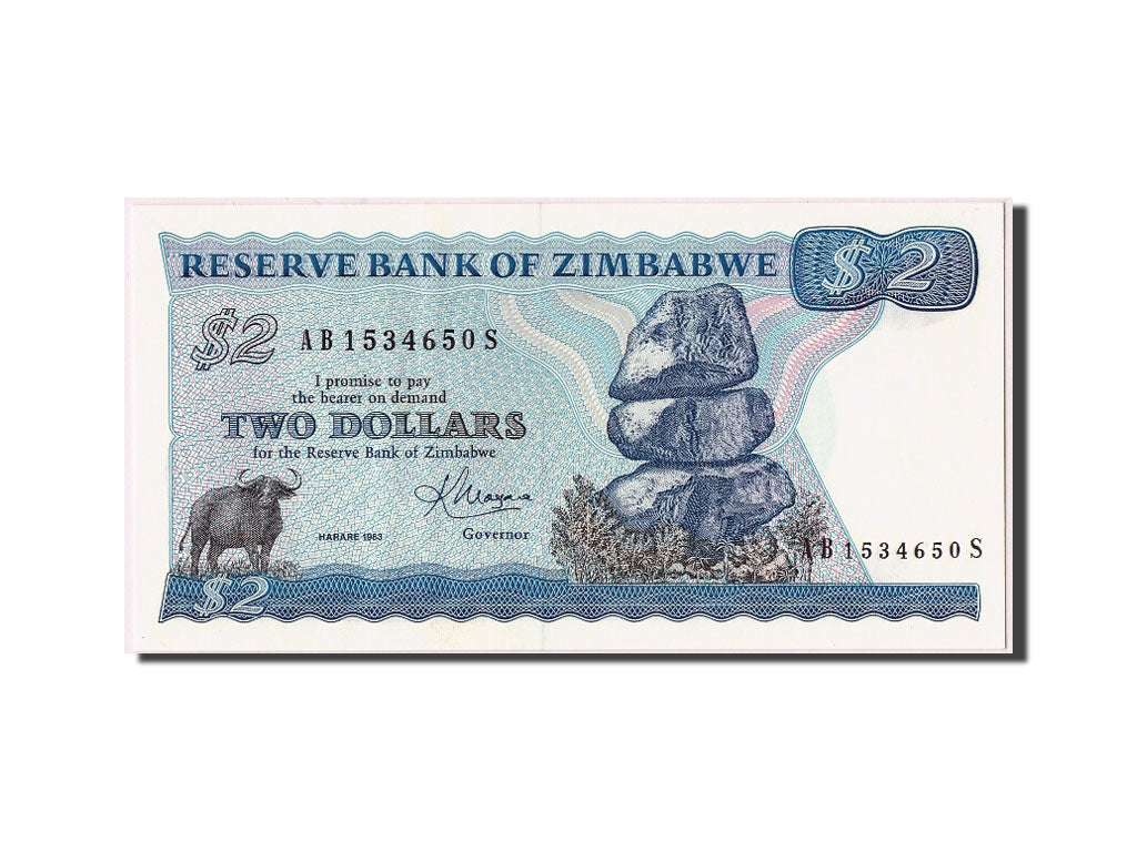 Banknote, Zimbabwe, 2 Dollars, 1983, UNC(65-70)