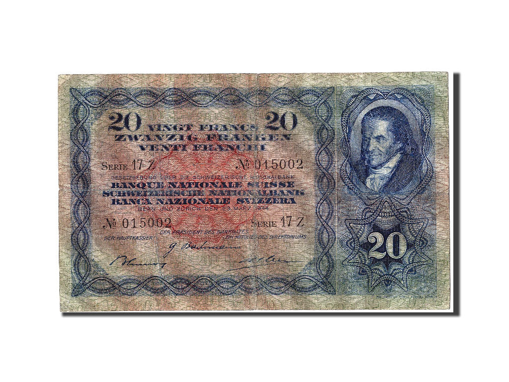 Banknote, Switzerland, 20 Franken, 1944, 1944-03-23, VF(20-25)