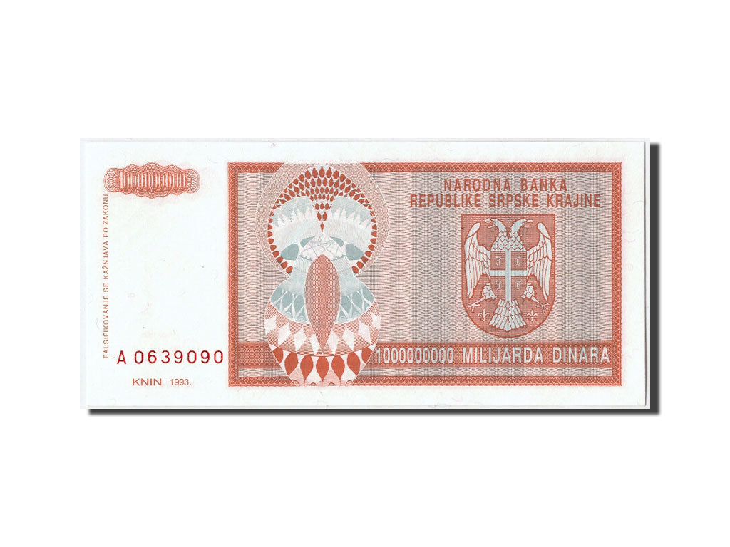 Billet, Croatie, 1 Milliard Dinara, 1993, SPL