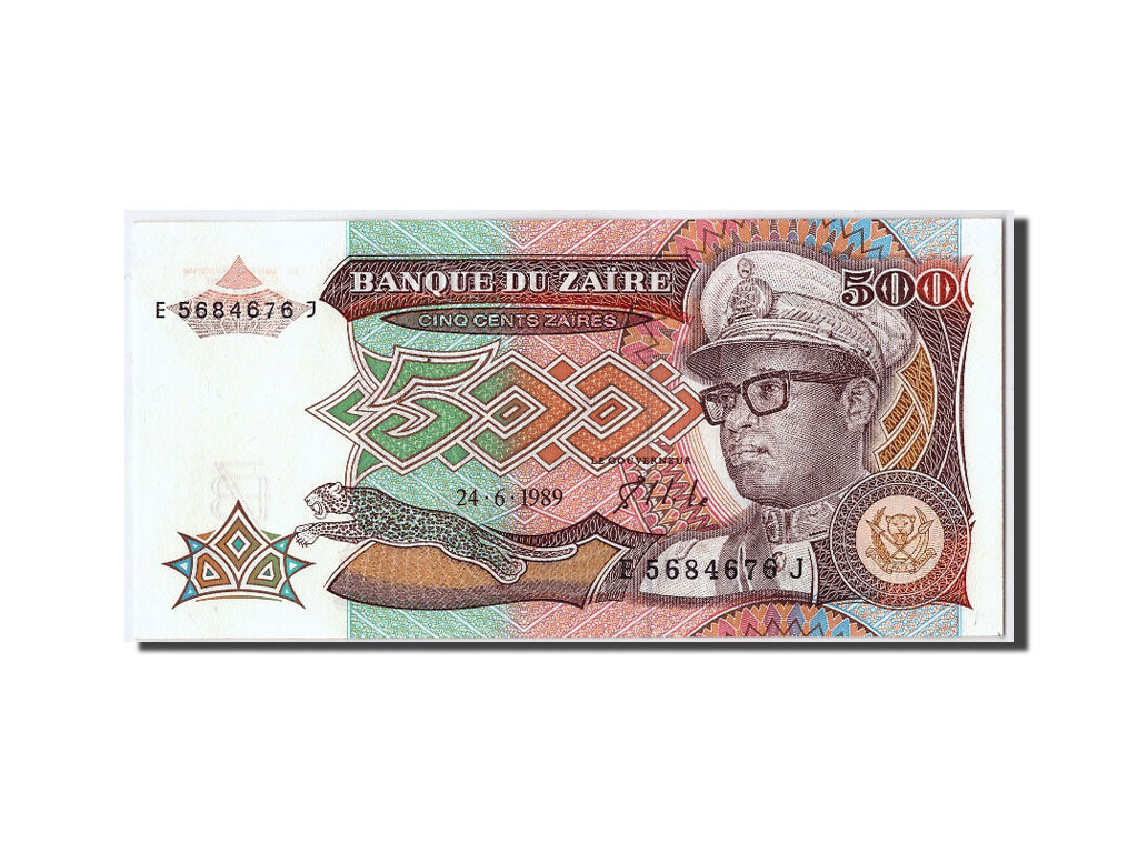 Banknote, Zaire, 500 Zaïres, 1989, 1989-06-24, UNC(65-70)