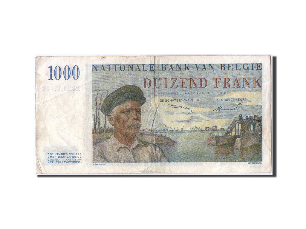 Banconote, Belgio, 1000 Francs, 1950, 1950-05-13, BB