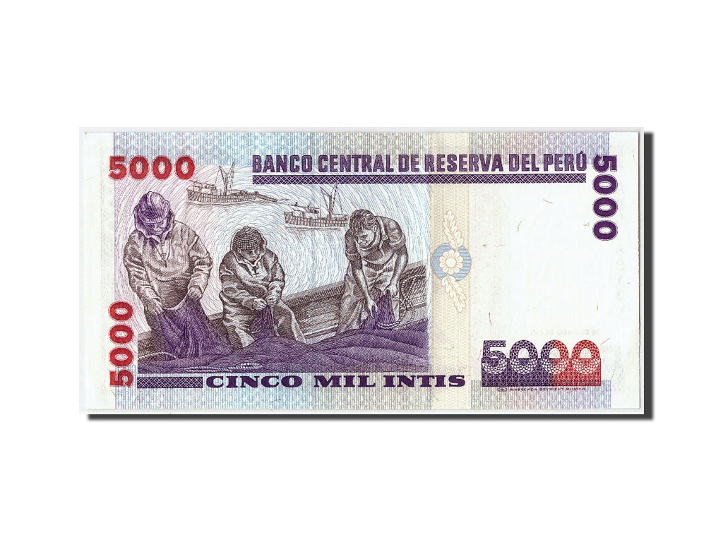 Banconote, Perù, 5000 Intis, 1988, 1988-06-28, SPL-