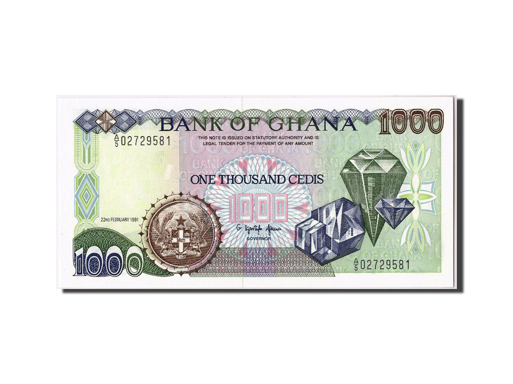 Banknot, Ghana, 1000 Cedis, 1991, 1991-02-22, UNC(65-70)
