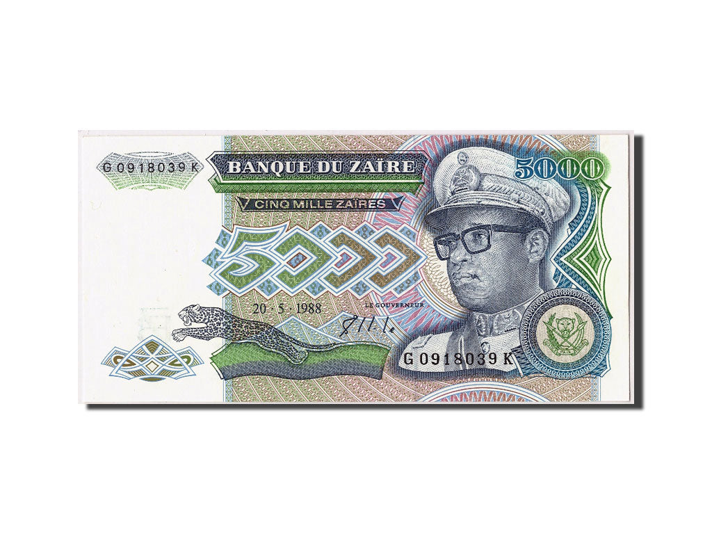 Banknote, Zaire, 5000 Zaïres, 1988, 1988-05-20, UNC(65-70)