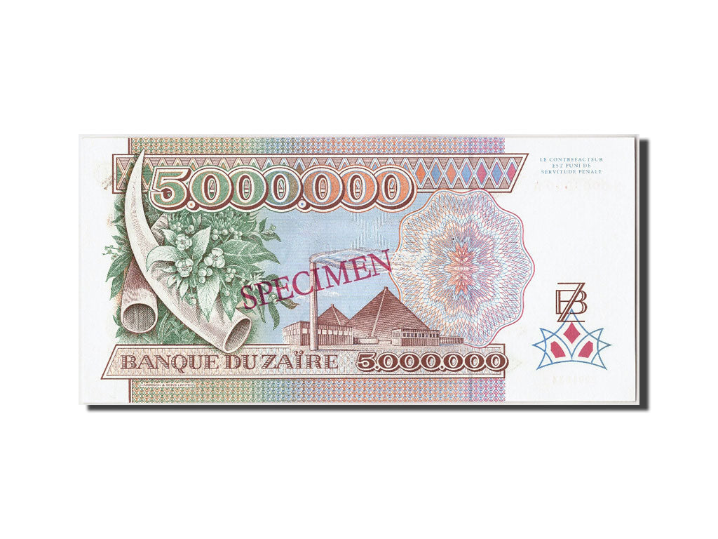 Banknote, Zaire, 5,000,000 Zaïres, 1992, 1992-10-01, UNC(65-70)