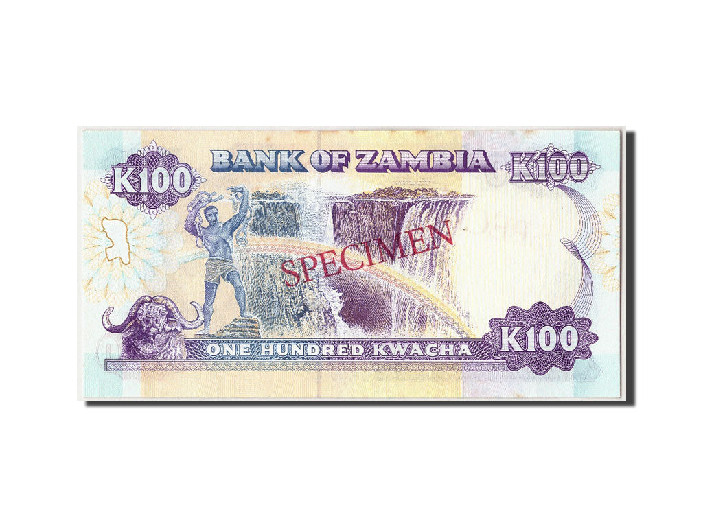 Billet, Zambie, 100 Kwacha, NEUF