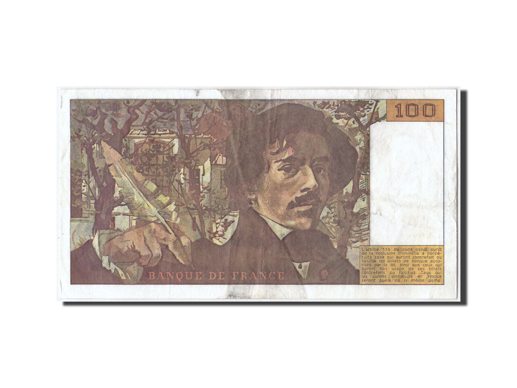 Banconote, Francia, 100 Francs, 100 F 1978-1995 ''Delacroix'', 1990, BB