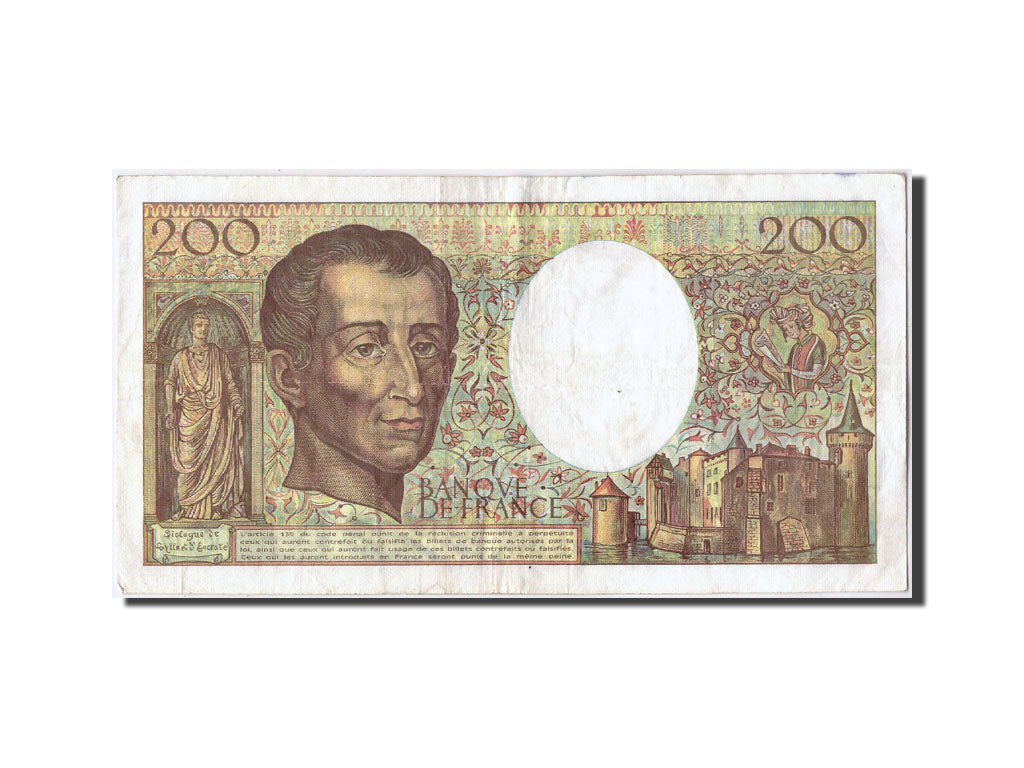 Billet, France, 200 Francs, 200 F 1981-1994 ''Montesquieu'', 1992, TB