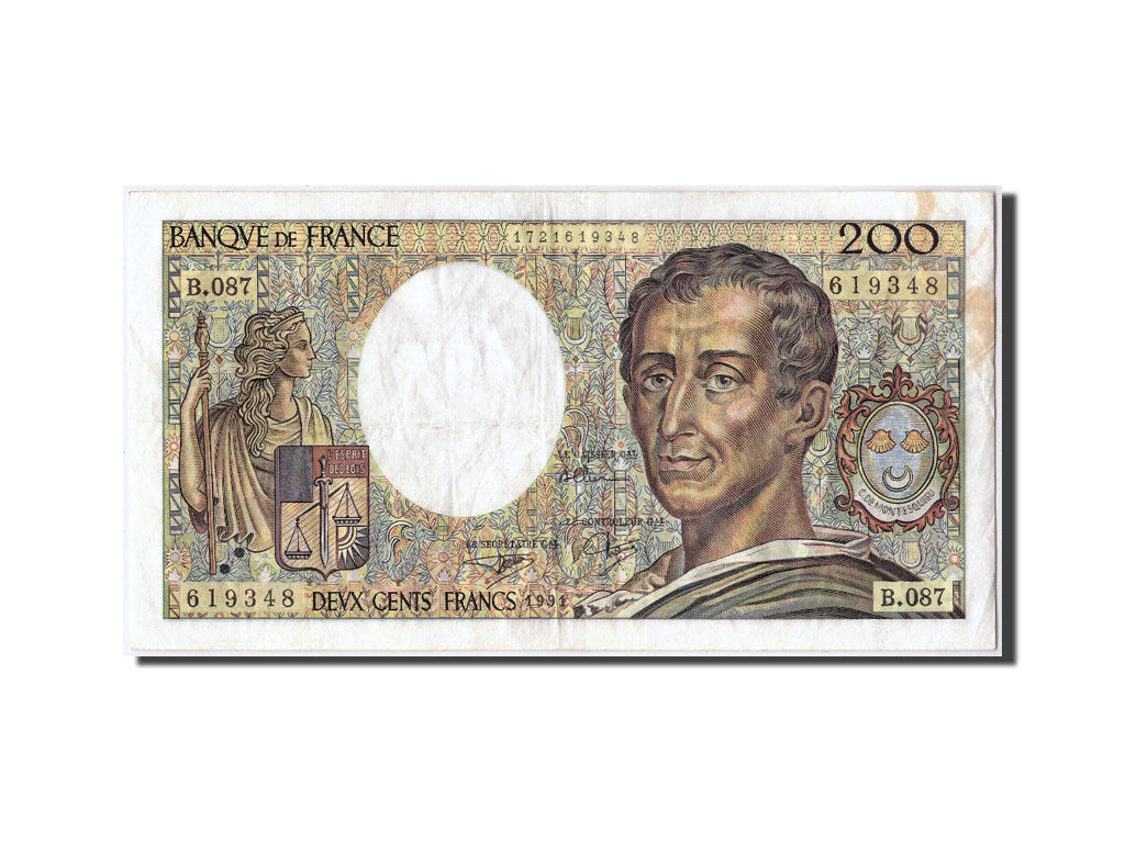 Banconote, Francia, 200 Francs, 200 F 1981-1994 ''Montesquieu'', 1991, MB